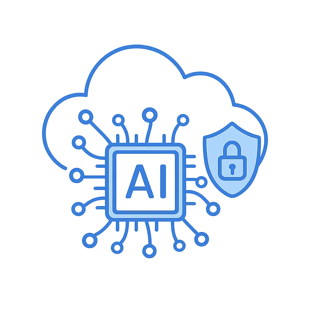AI deployment and integration diagram showing local server setup