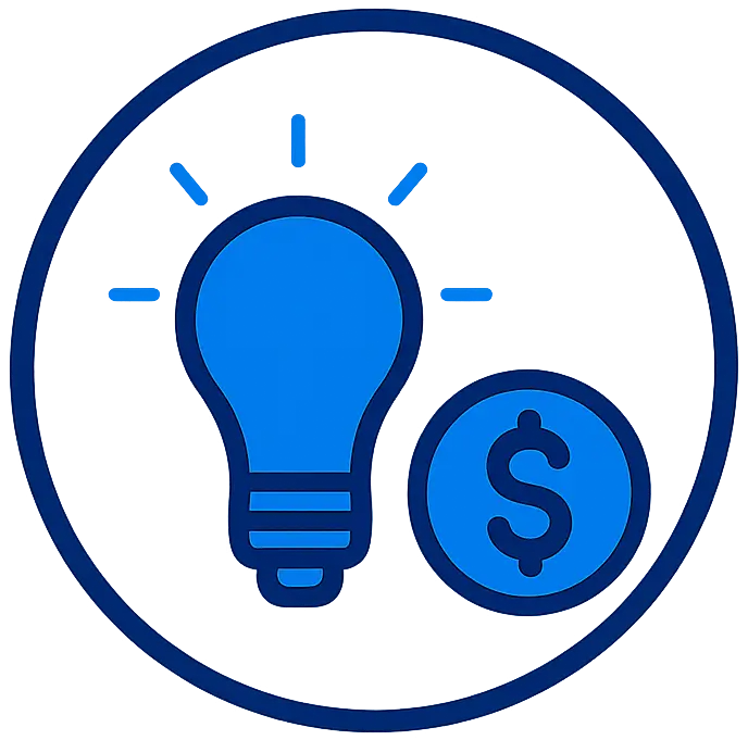 Icon representing the savings from our proprietary solution.